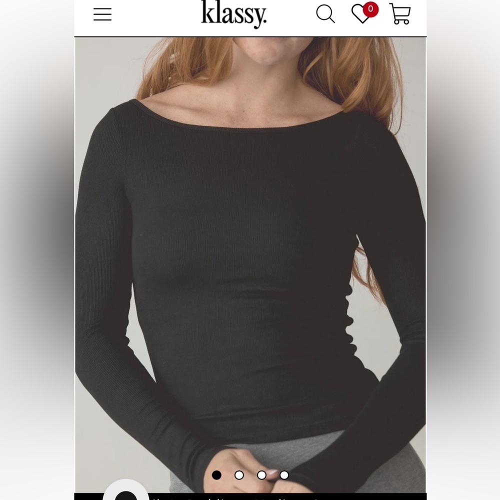 NWT Ribbed Boat Neck Braless Long Sleeve